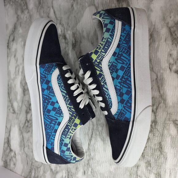 Vans Old Skool Classic Skate Shoes Unisex M 10.5 W 12 Navy Canvas Suede 721356 - Picture 10 of 12